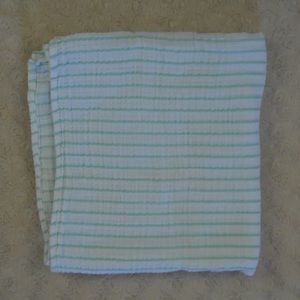 Aden + Anais Light Green Stripes Baby Swaddle Blanket White Muslin Cotton